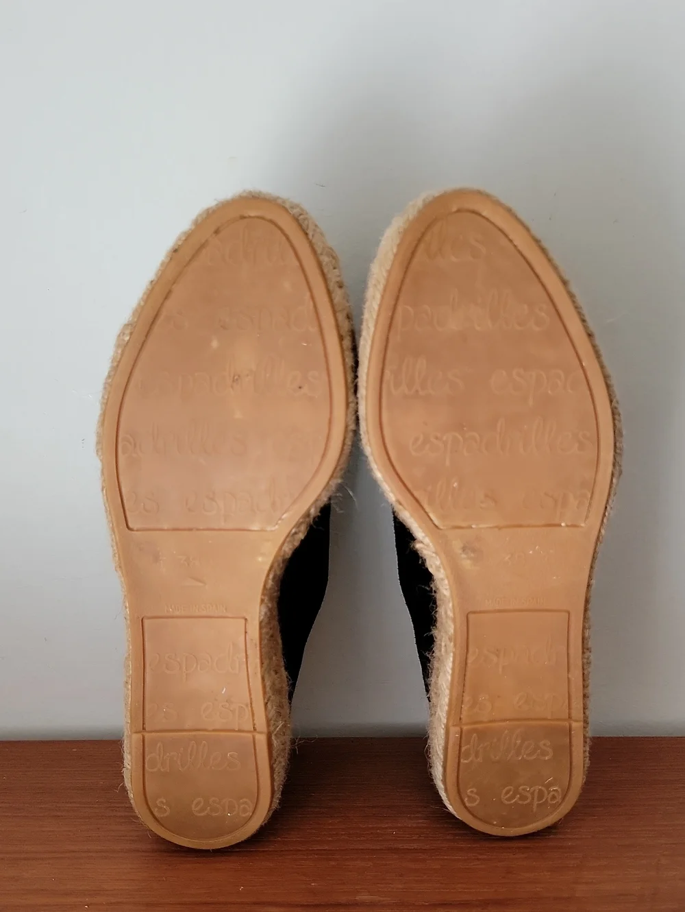 Eric Michael Serena Black Suede Espadrilles sz38/7.5